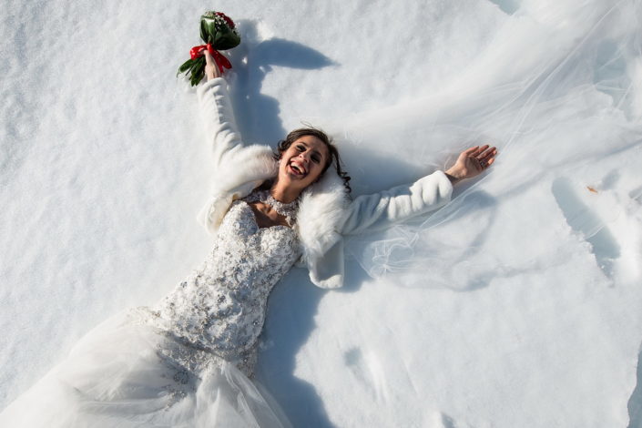 foto matrimonio sposi inverno